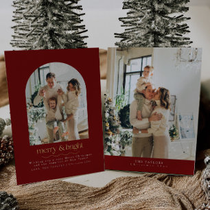 Moderne Elegante Gold Foil Foto Weihnachtskarte Folien Feiertagskarte