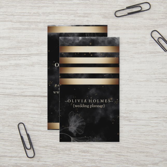 Moderne Elegante Gold Foil Metal Beruflich Visitenkarte (Vorderseite/Rückseite Beispiel)