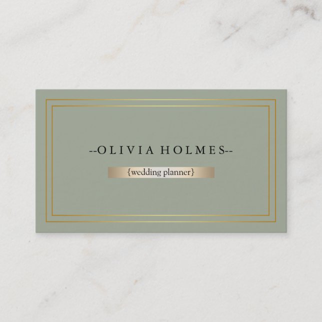 Moderne Elegante Gold Foil Metal Beruflich Visitenkarte (Vorderseite)