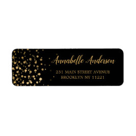 Moderne Elegante Gold Glitzer Confetti Script Blac