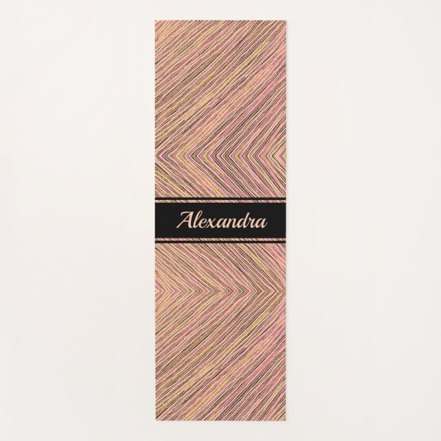 Moderne Elegante Gold Glitzer Personalisierte Stre Yogamatte (Vorderseite)