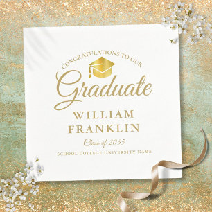 Moderne elegante Gold Graduation Party Serviette