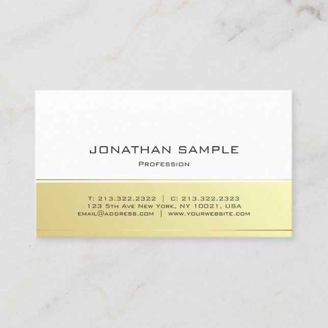 Moderne Elegante Gold Minimalistisch Schlicht auss Visitenkarte (Vorderseite)