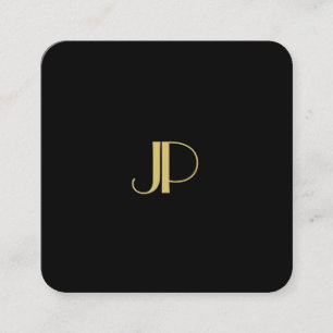 Moderne elegante Gold Monogram Vorlage Trendy Quadratische Visitenkarte
