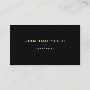 Moderne Elegante Gold Name Schwarze Vorlage Top Visitenkarte