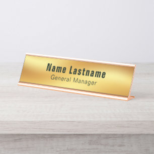 Moderne elegante Gold   Schreibtischnamensplakette