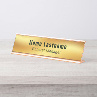 Moderne elegante Gold   Schreibtischnamensplakette