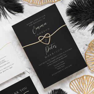 Moderne elegante gold-schwarze Hochzeitseinladung Einladung