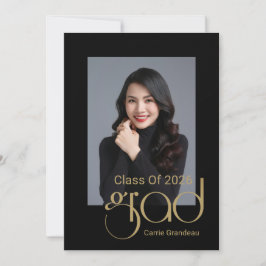 Moderne elegante Gold Script 4Foto Graduation Part Einladung