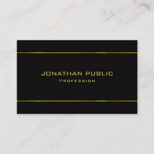 Moderne elegante Gold Text Black Beruflich Trendy Visitenkarte
