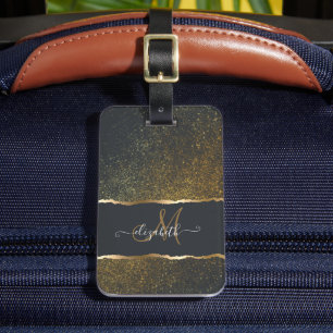 Moderne elegante Gold-Touch-Monogramm Gepäckanhänger