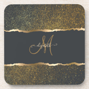 Moderne elegante Gold-Touch-Monogramm Getränkeuntersetzer