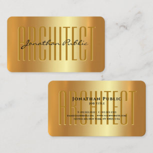 Moderne elegante Gold Typografie Script Architect Visitenkarte
