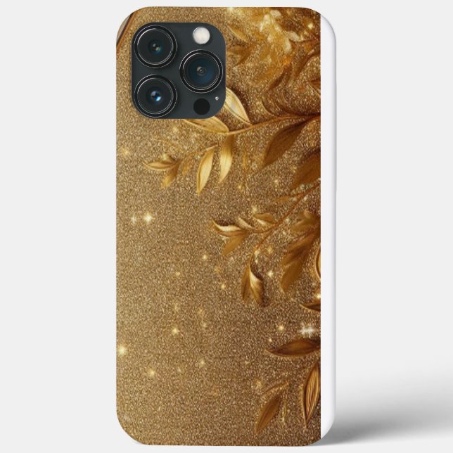 Moderne, elegante goldene Blütenkurve Case-Mate iPhone Hülle (Rückseite)