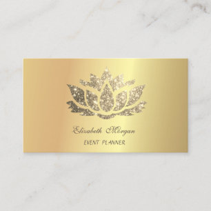 Moderne elegante goldene Glitter-Lotos Visitenkarte