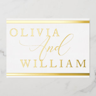 Moderne Elegante Goldene Hochzeit Folieneinladung