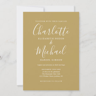 Moderne elegante goldene Hochzeit Schrift Einladung