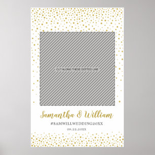 Moderne elegante goldene Konfetti-Hochzeitsbilderr Poster