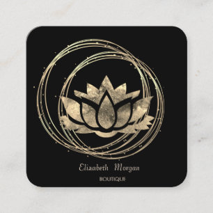 Moderne elegante goldene Kreise goldene Lotus Quadratische Visitenkarte