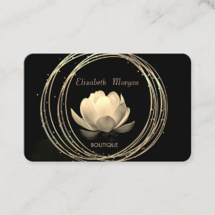 Moderne elegante goldene Kreise goldene Lotus Schw Visitenkarte
