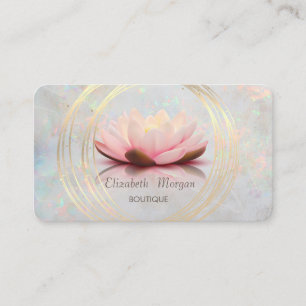 Moderne elegante goldene Kreise Lotus Holografisch Visitenkarte
