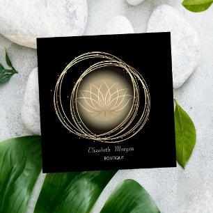 Moderne elegante goldene Kreise Lotus Quadratische Visitenkarte