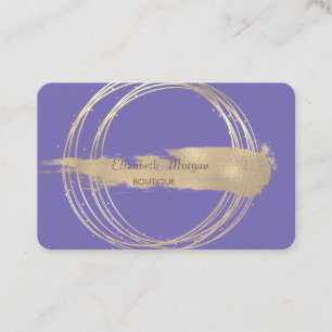 Moderne elegante goldene Kreise Pinselstrich Viole Visitenkarte