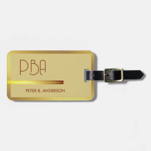 Moderne elegante goldene metallische monogrammiert gepäckanhänger