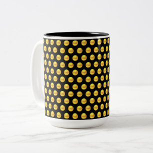 Moderne elegante goldene Punkte auf Schwarz Zweifarbige Tasse