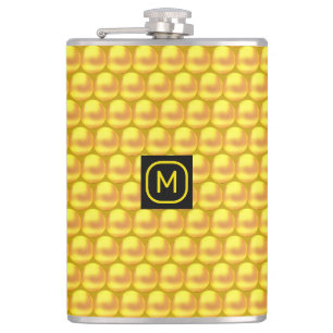 Moderne elegante goldene Punkte & Monogramm Flachmann