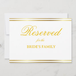 Moderne elegante goldene Schrift Hochzeit reservie
