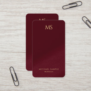 Moderne elegante goldene Textmonogramm Vertikale L Visitenkarte