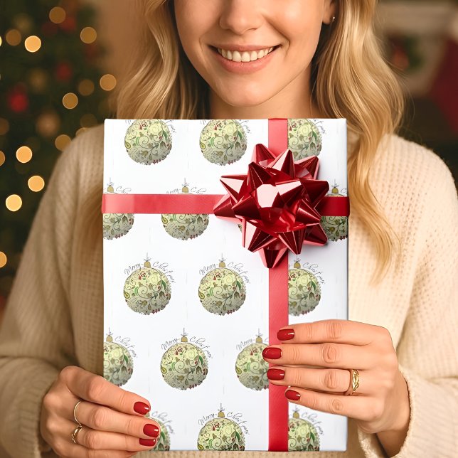 Moderne Elegante Goldene Weihnachtszeit Geschenkpapier (Von Creator hochgeladen)