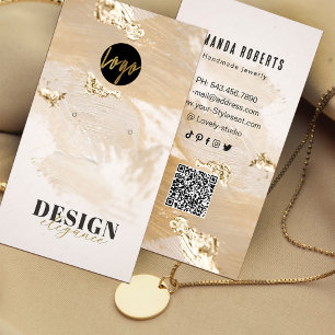Moderne elegante Goldfolie-Ohrhänger-Display Visitenkarte