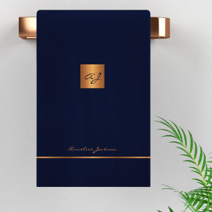 Moderne, elegante, goldgelbe mit Monogramm Streife Badhandtuch Set