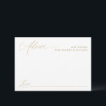 Moderne elegante Goldkalligraphie-Hochzeit Hinweiskarte<br><div class="desc">Elegant & Modern Gold Calligraphy Wedding Advice Card : Diese Karte bietet Platz für Ihre Gäste,  um Ratschläge oder Wünsche auszufüllen. Es zeichnet sich durch goldromantische Kalligraphie und einen modernen Look aus.</div>