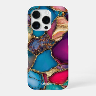 Moderne elegante Goldmarmorstein iPhone 16 Pro Hülle
