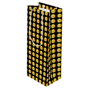 Moderne elegante Goldpunkte auf schwarz Geschenktüte Für Weinflaschen