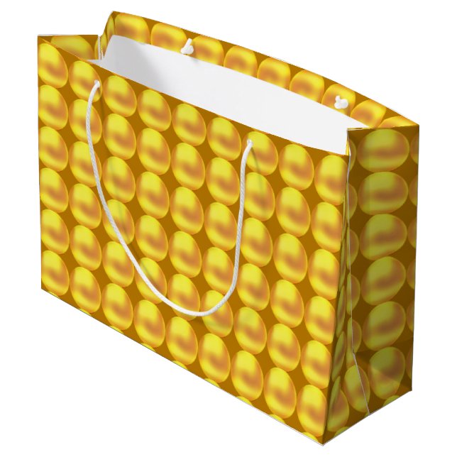 Moderne elegante Goldpunkte Große Geschenktüte (Rückseite Schrägansicht)