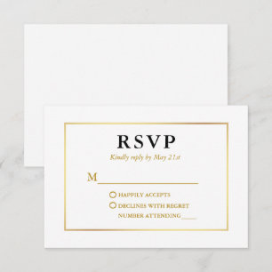 Moderne elegante Goldrahmen RSVP Karte