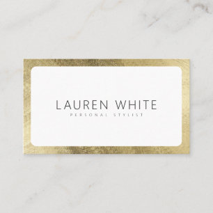 Moderne elegante goldweiß gerundete minimalistisch visitenkarte