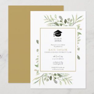Moderne Elegante Graduation Party für Goldene Land Einladung