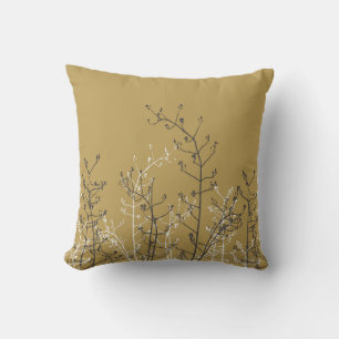 Moderne elegante graue Blume auf neutralem Braungo Kissen