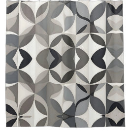 Moderne Elegante Gray Floral Duschvorhang