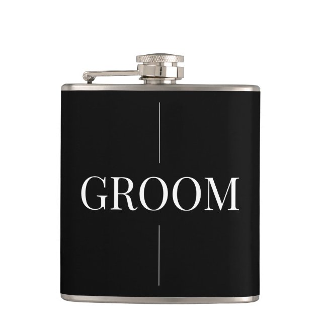 Moderne Elegante Groom Flask Flachmann (Vorderseite)