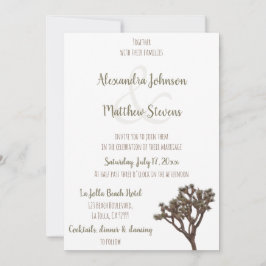 Moderne elegante grünbraune Joshua Tree Wedding Einladung