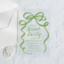 Moderne elegante grüne Bow Graduation Party