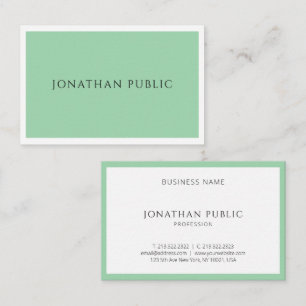 Moderne, elegante, grüne, einfache Vorlage Visitenkarte