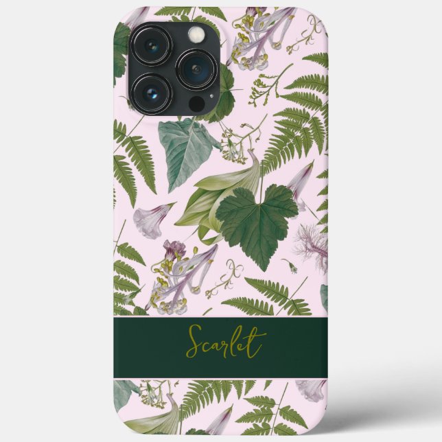 Moderne, elegante grüne Frühlingsstifte und Blätte Case-Mate iPhone Hülle (Rückseite)