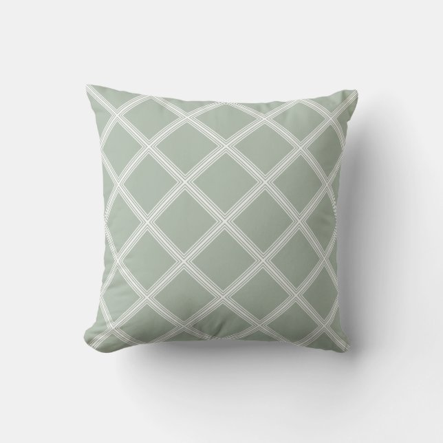 Moderne, elegante, grüne geometrische Vorlage Kissen (Vorderseite)